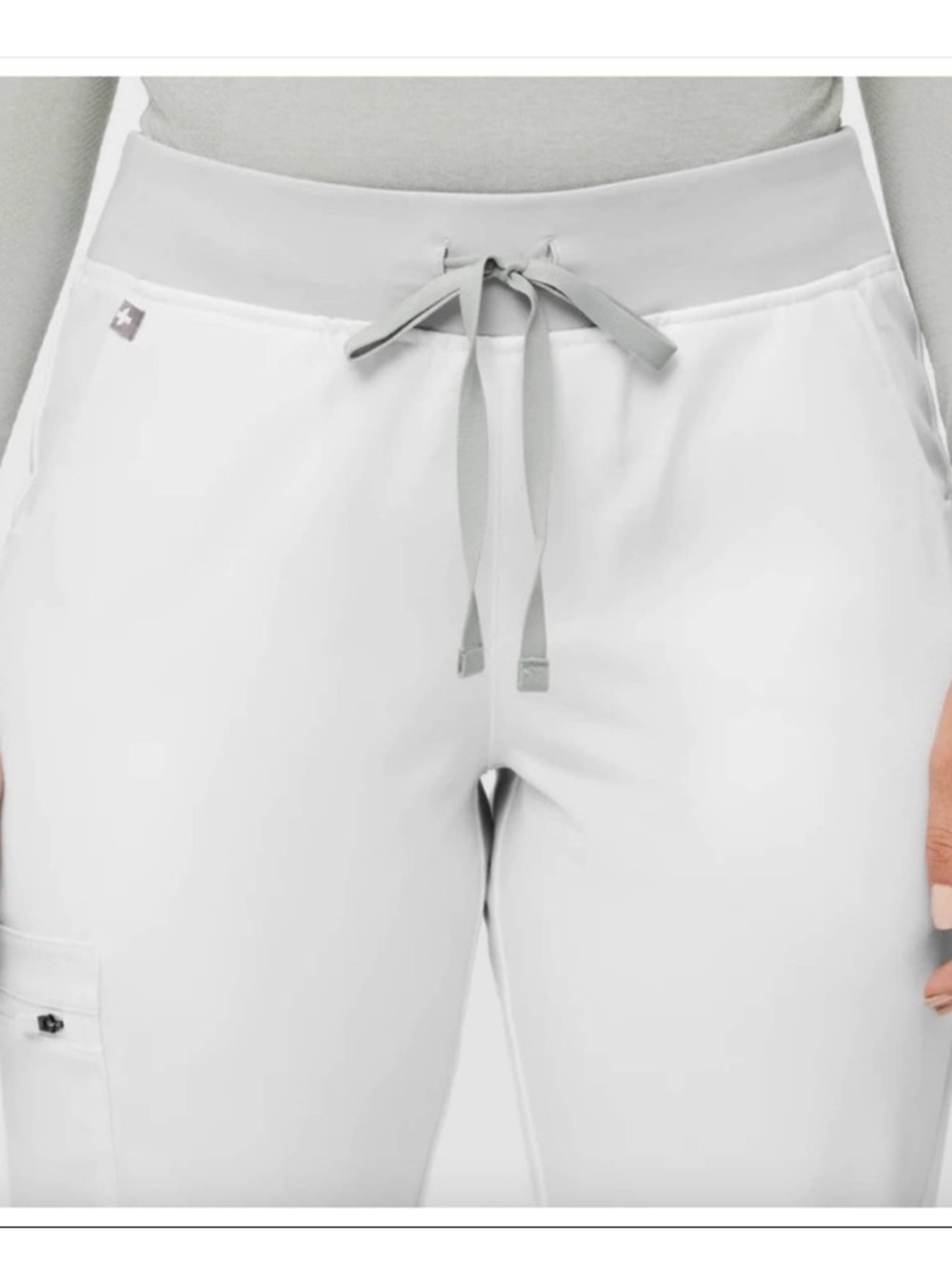 FIGS Women's Zamora Jogger Scrub Pant In Color Optic White - Picture 4 of 9